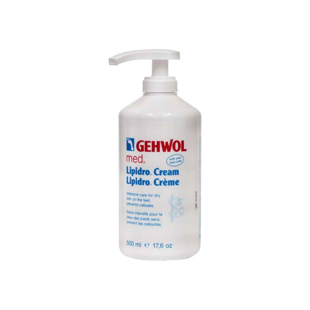 Gehwol med Lipidro Cream 500ml pump bottle for dry foot skin and callus prevention