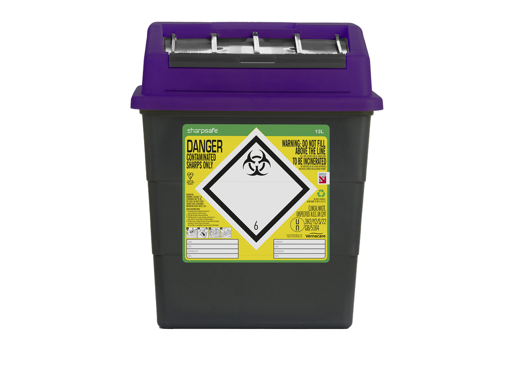 13 Litre Sharpsafe Purple Sharps Bin