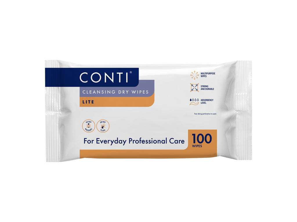 Conti Cleansing Dry Wipes Lite Large Pack of 100