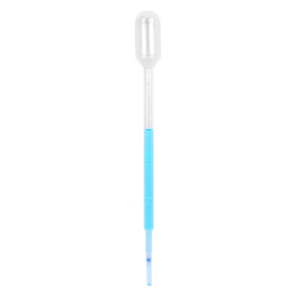 Teqler 1.5ml graduated Pasteur pipette transparent plastic with blue liquid