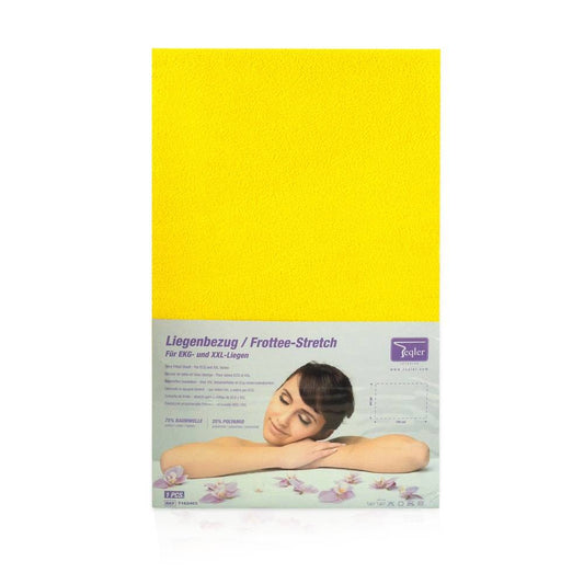 80 x 195 cm Terry Fitted Sheet for Exam & ECG Tables Yellow - UKMEDI