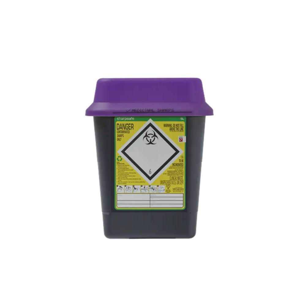 5 Litre Sharpsafe Purple Sharps Bin