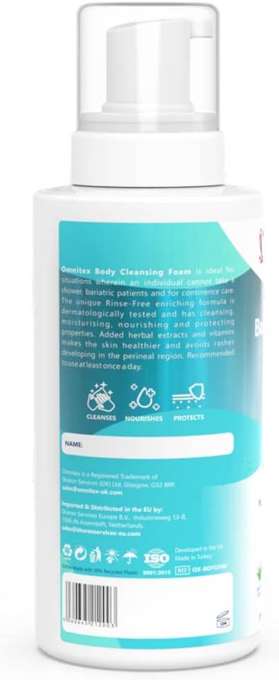 Omnitex 500ml Rinse Free Body Cleansing Foam