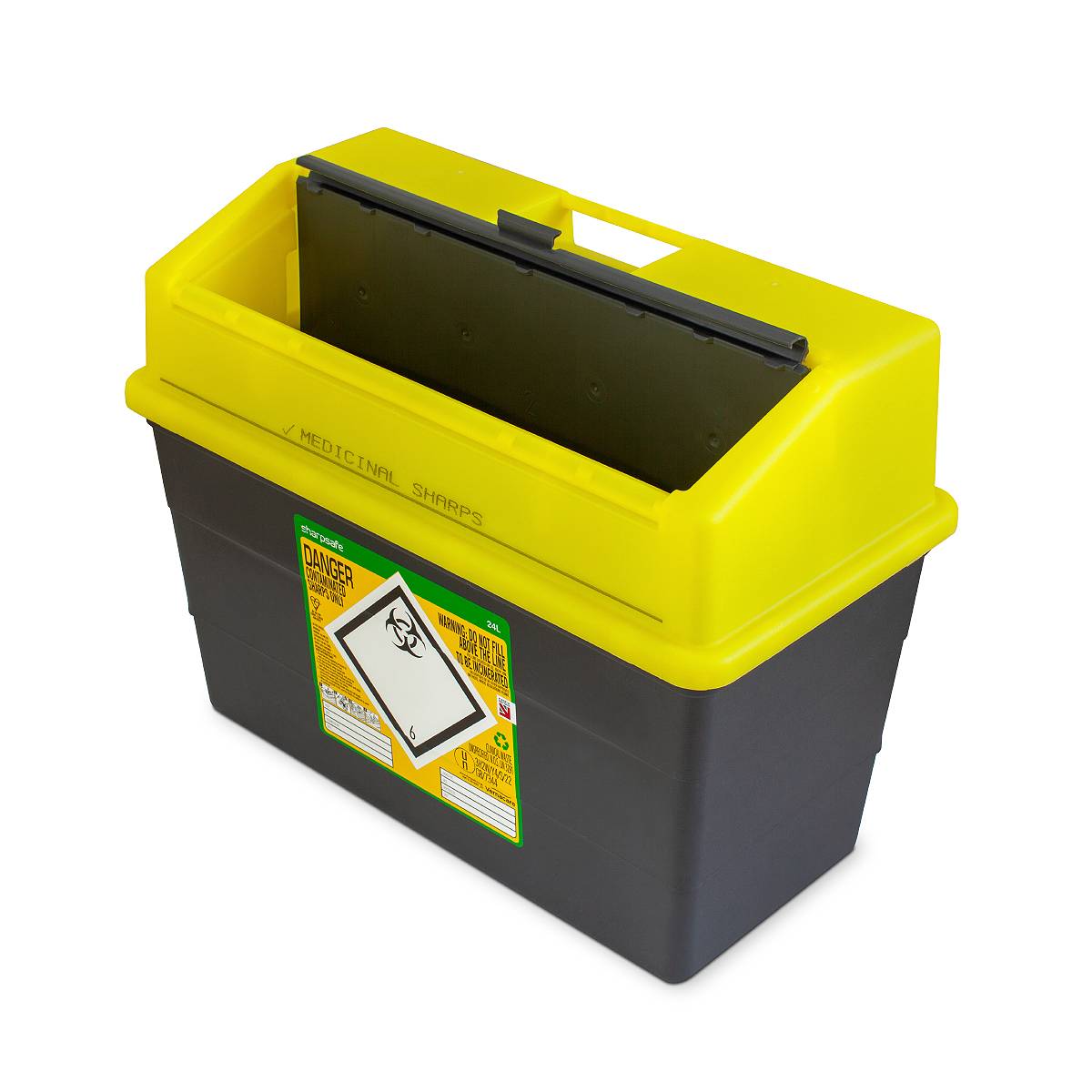 Frontier 24 litre Sharpsafe Yellow sharps bin - UKMEDI