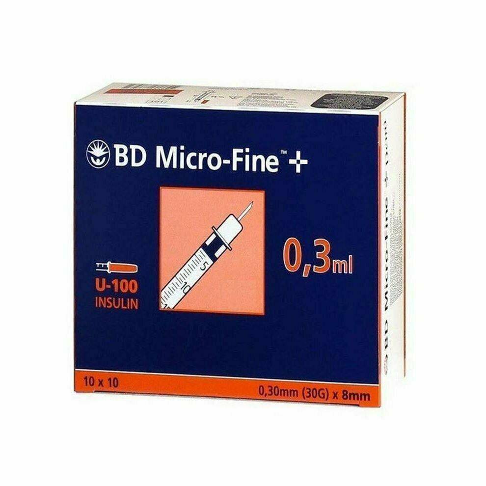 BD Micro-Fine U100 insulin syringe 0.3ml 30G x 8mm