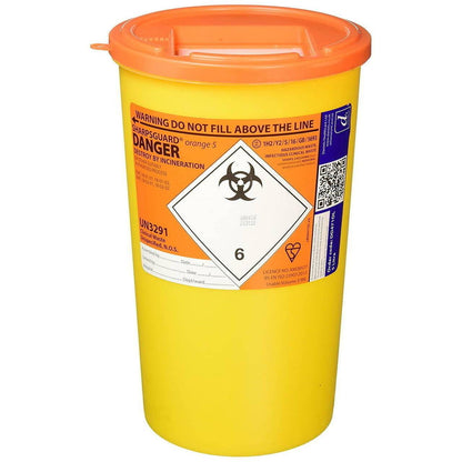 5 Litre Sharpsguard Orange Sharps Bin DD47410L UKMEDI.CO.UK