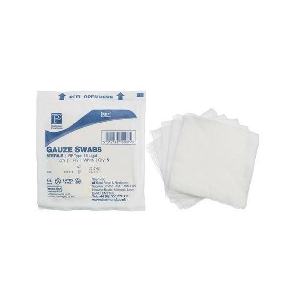 5 x 5 Sterile Gauze Swabs Single Pack of 5 7172 UKMEDI.CO.UK