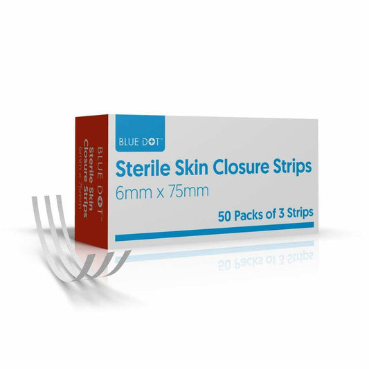 Skin Closure Strips - 6mm x 75mm (Strip of 3) x 50 - UKMEDI