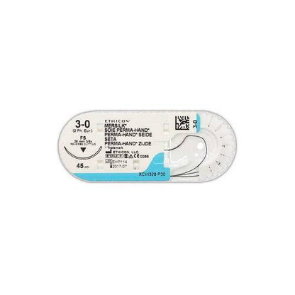 Mersilk Suture Cutting P Needle:26mm 45cm Black 3-0 2 Single