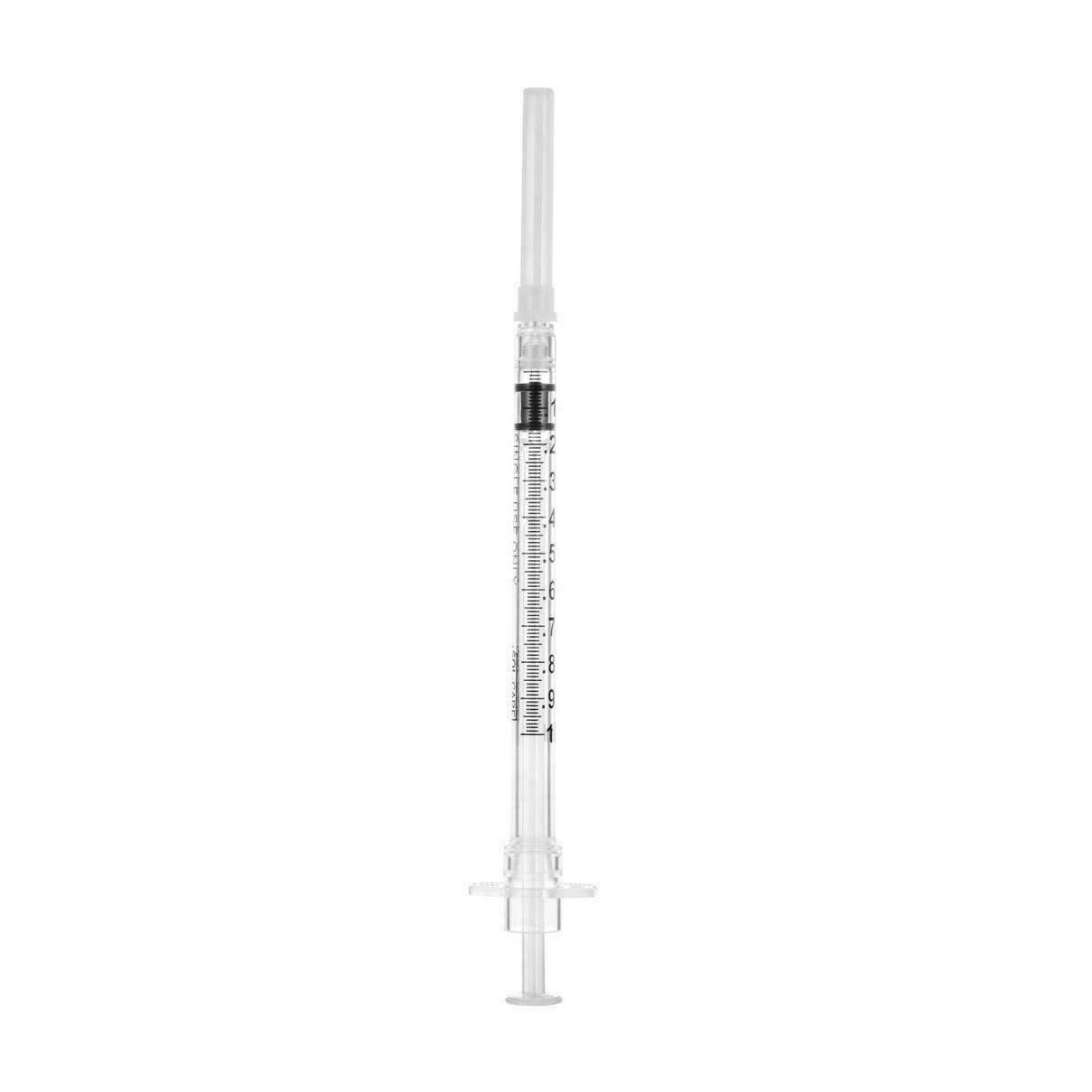 1ml 27g 1/2 inch Sol-Care Safety Syringe with Fixed Needle