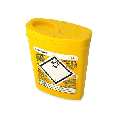 Frontier 0.3 litre Sharpsafe Yellow Sharps Bin WY371545 UKMEDI.CO.UK