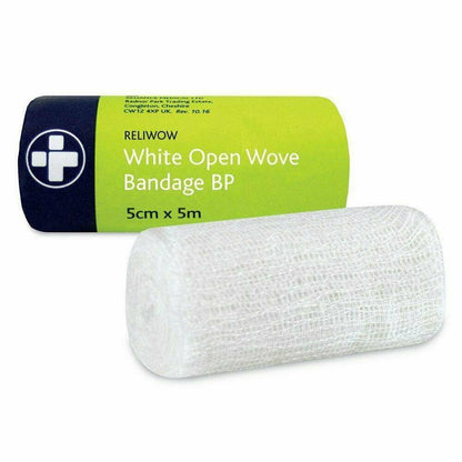 WOW Bandages 5cm x 5m White Open Wove