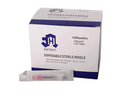 Agriject 17g 1/2 inch Agriject Disposable Needles Poly Hub UKMEDI UK Medical Supplies