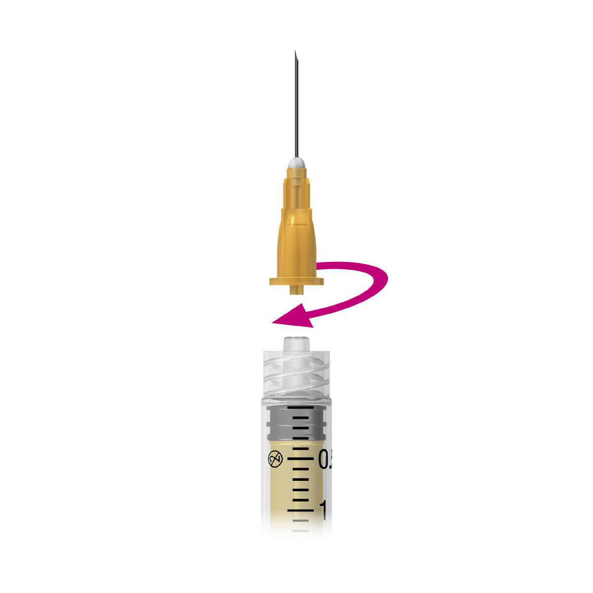 Nevershare 2.5ml Yellow Nevershare Luer Lock Syringes S245 UKMEDI - UK Medical Supplies