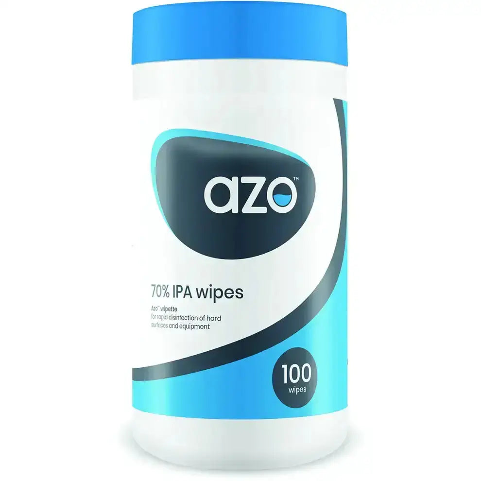 Azo 70% IPA Wipes Tube of 100 Wipes