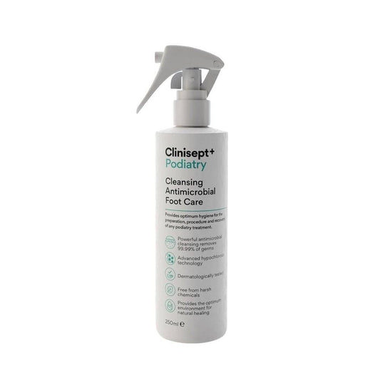 Clinisept+ Podiatry 250ml inc Trigger Spray Antimicrobial Foot Care Spray - UKMEDI
