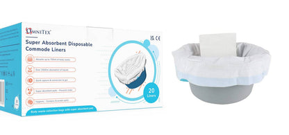 Omnitex 2500ml Disposable Commode/Bed Pan Liners Box of 20