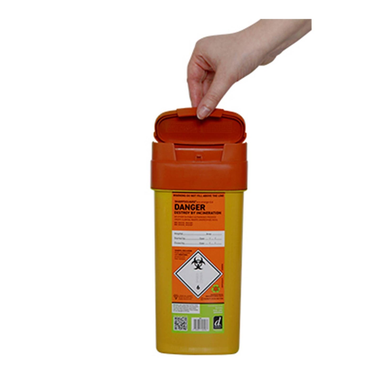 0.6 Litre Sharpsguard Orange Sharps Bin - UKMEDI