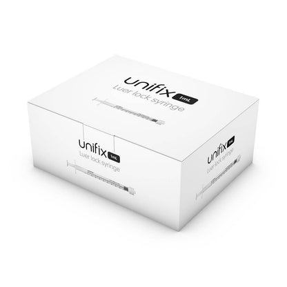 Unifix 1ml luer lock syringe box, sterile medical syringes for precise dosing