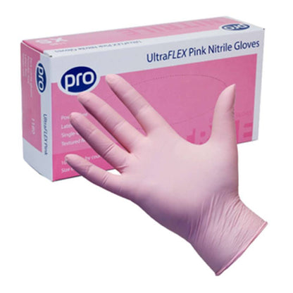 PRO UltraFLEX Pink Nitrile Gloves Box of 100