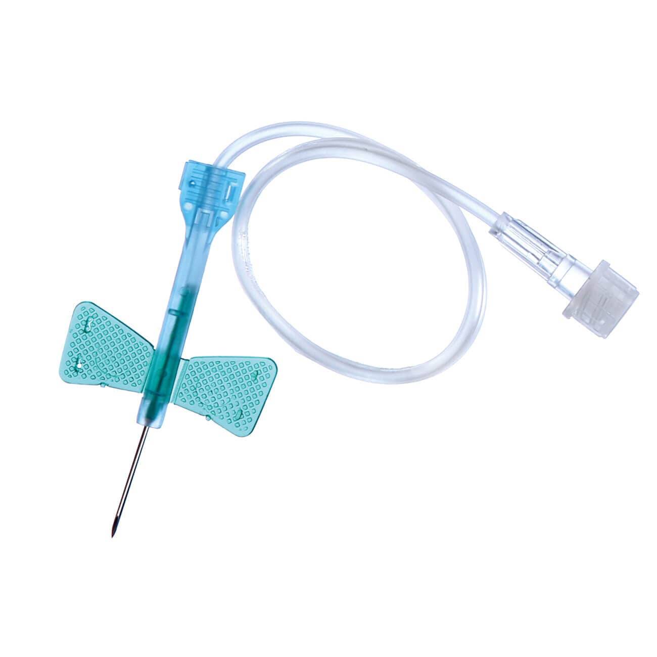 23g 19mm Blue Safety Winged Infusion Set with 30cm Tube