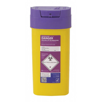 0.6 Litre Sharpsguard Purple Cyto Sharps Bin