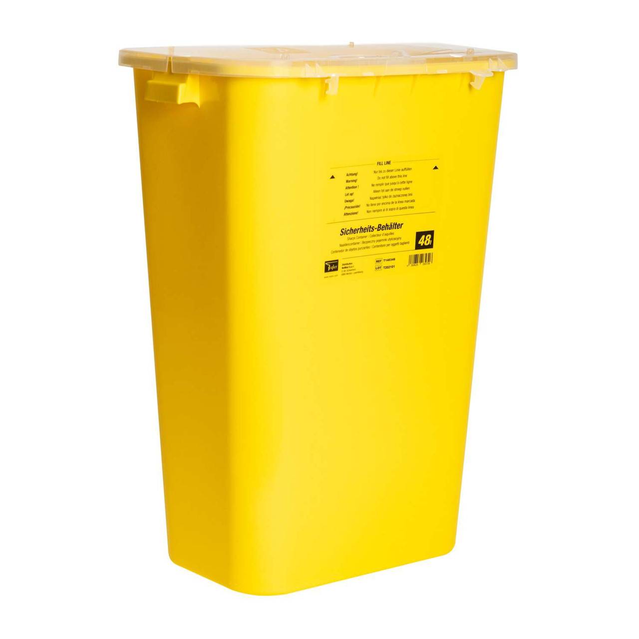 48 Litre Teqler Yellow Sharps Bin