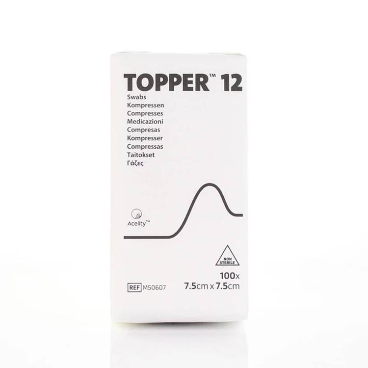 7.5cm x 7.5cm Topper 12 Swabs Pack of 100