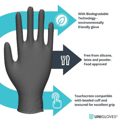 Unigloves BioTouch Black Gloves