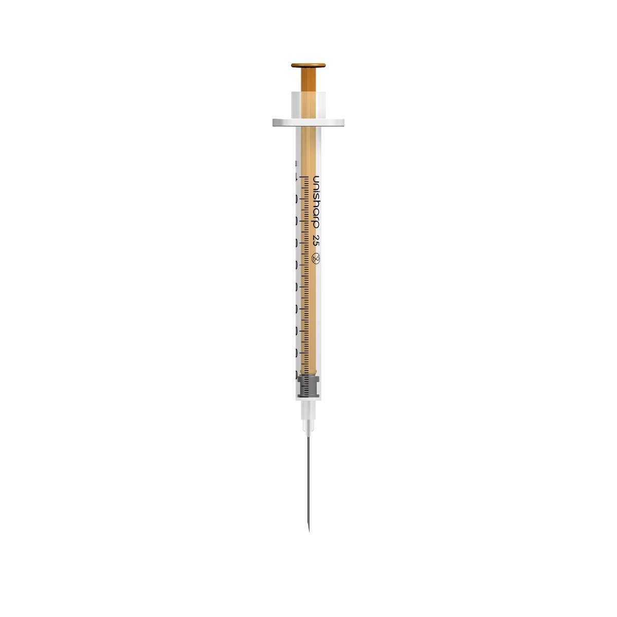 1ml 25g 25mm 1 inch Unisharp Syringe and Needle u100