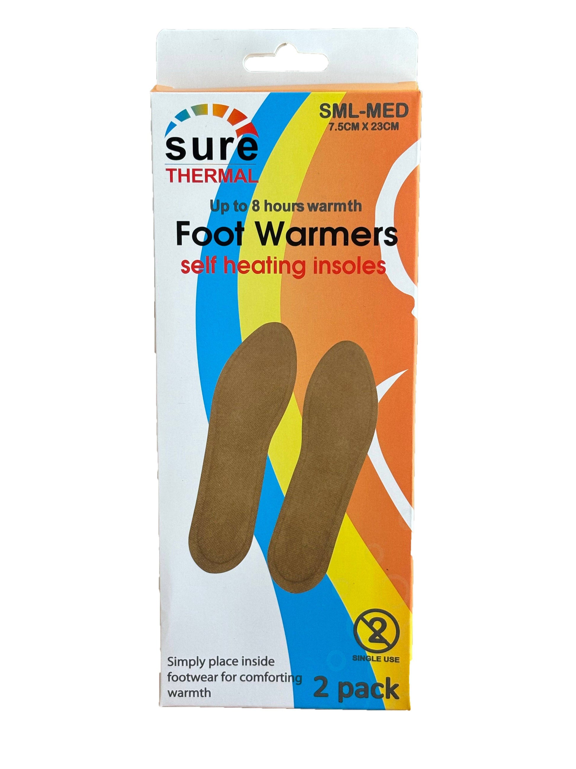 Sure Thermal Foot Warmer 2 Pack Sml / Med - UKMEDI